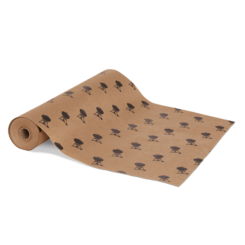 Weber Butcher Paper Rolle mit Kettle Logos auf dunkelgrünem Hintergrund