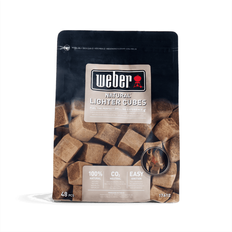 Weber Natural Lighter Cubes Verpackung mit 48 ökologischen Anzündwürfeln