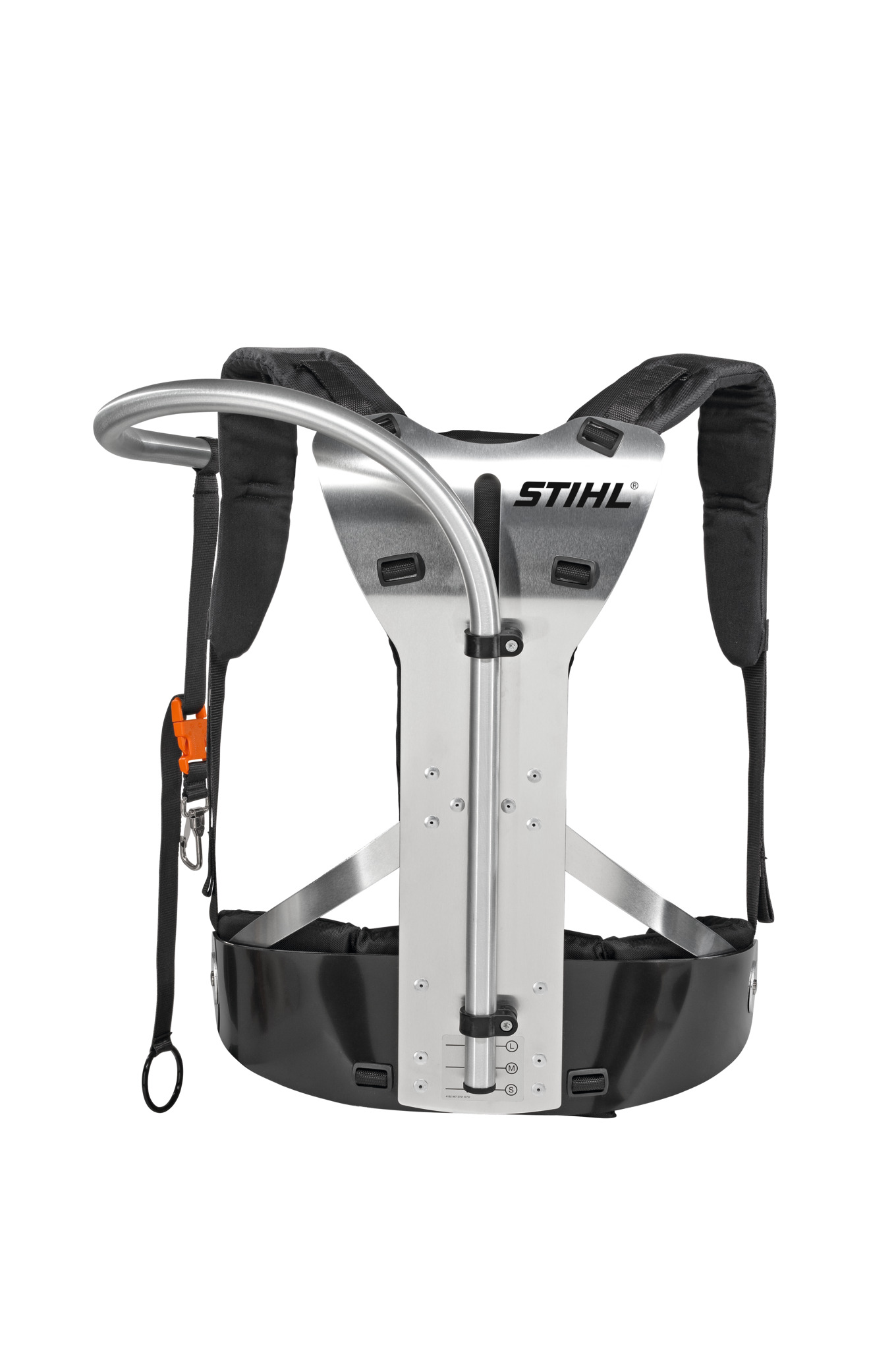 STIHL Rückentragsystem RTS mit gepolsterten Schultergurten und Karabinerhaken