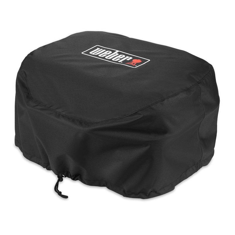 Schwarze Weber Premium Abdeckhaube für Lumin Elektrogrills mit Logo