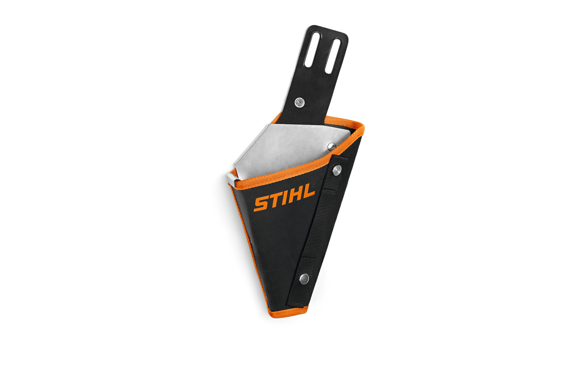 Stihl Holster GTA 26 in Schwarz mit orangefarbenen Details für Akku-Gehölzschneider