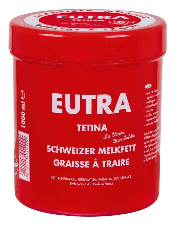 Rote 1000 ml Dose Eutra Melkfett mit Produktinformationen