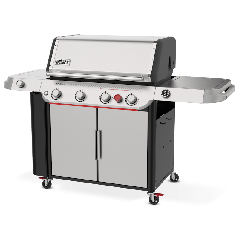 Weber GENESIS SP-435W GBS Gasgrill in Edelstahl mit vier Brennern und Seitenbrenner