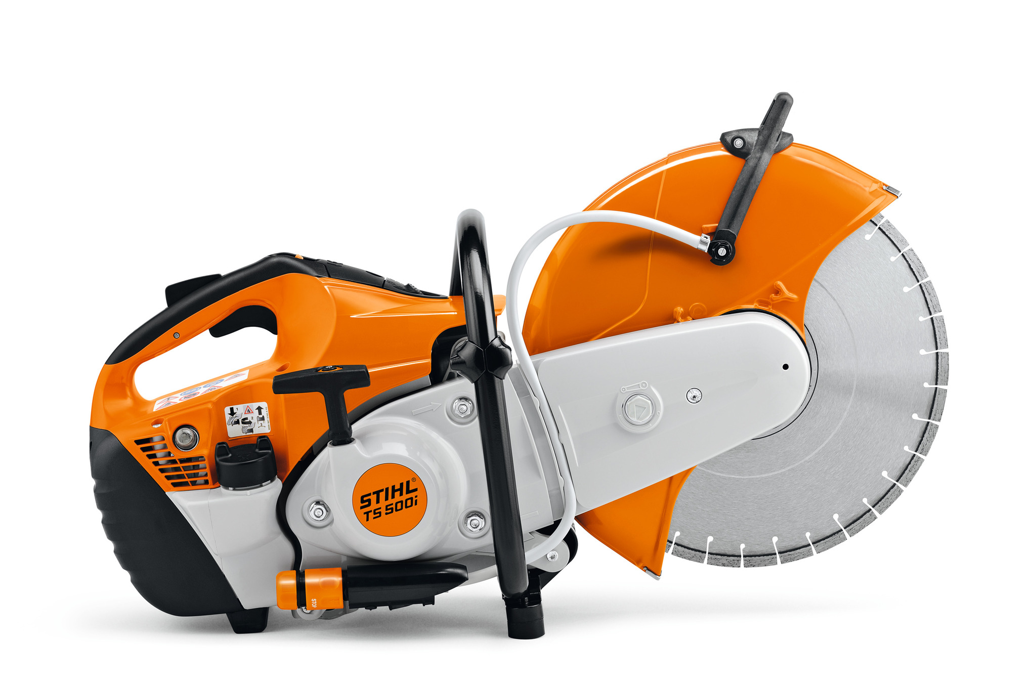 STIHL TS 500i Benzin-Trennschleifer auf weißem Hintergrund