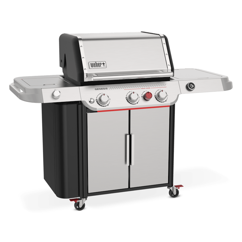 Weber GENESIS SP-335W GBS Gasgrill in Edelstahl mit geschlossener Haube und Bedienelementen