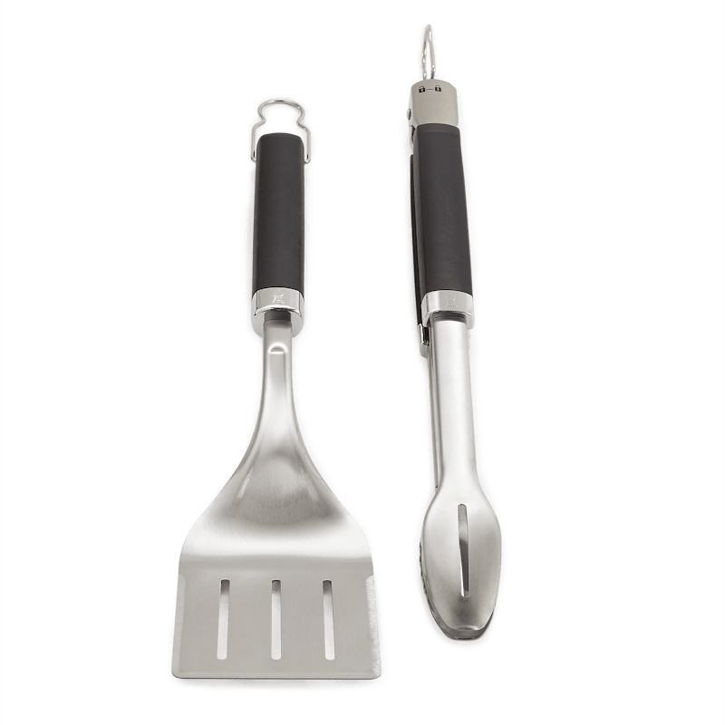 Weber Premium Grillbesteck-Set aus Edelstahl mit schwarzen Soft-Touch-Griffen