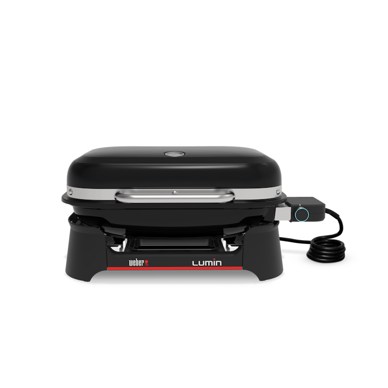 Weber LUMIN Elektrogrill in Schwarz mit Temperaturregler und Stromkabel