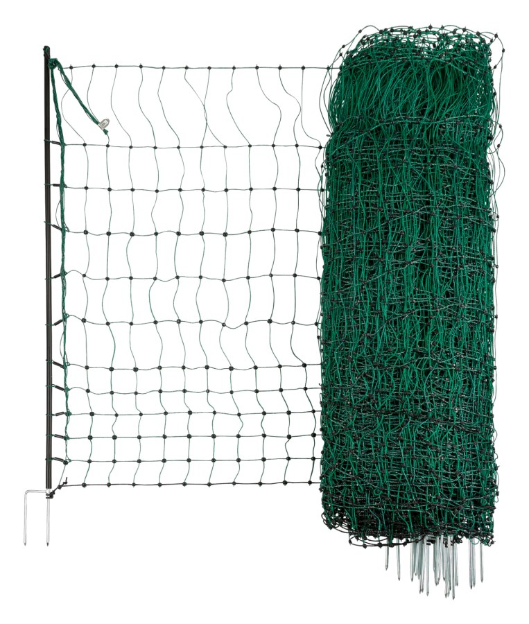 Grünes Geflügelnetz 50 Meter lang und 106 cm hoch mit Doppelspitze