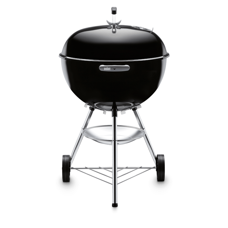 Schwarzer Weber Bar-B-Kettle Grill mit porzellanemailliertem Deckel und Kessel