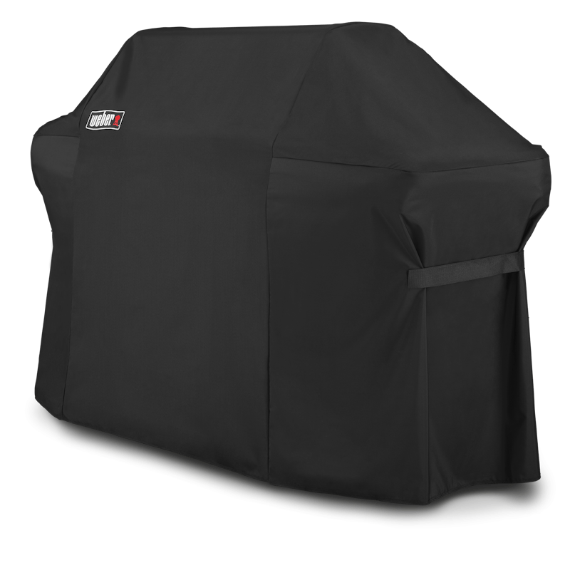 Schwarze Weber Abdeckhaube Premium für Summit 600-Serie mit Klettbändern und Logo