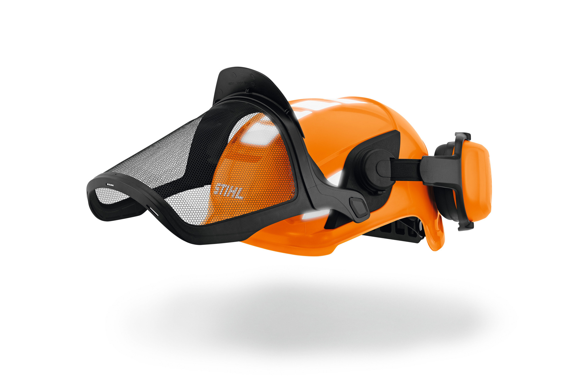 STIHL Helmset ADVANCE X-Vent in Orange mit integriertem Visier und Belüftungsnetz
