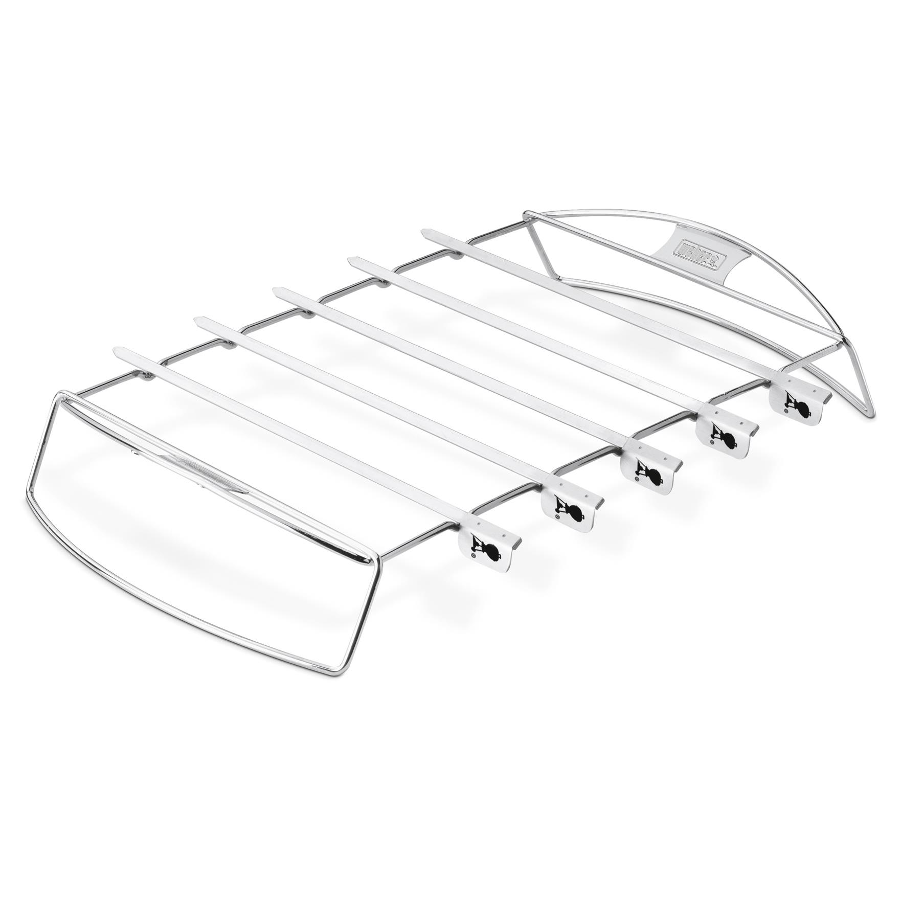 Weber Schaschlik-Set aus Edelstahl mit fünf Spießen und Gestell