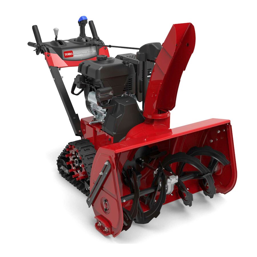 Toro Power Max TRX HD 1432 OHXE Schneefräse in Rot mit Ketten und verstellbarem Auswurfrohr