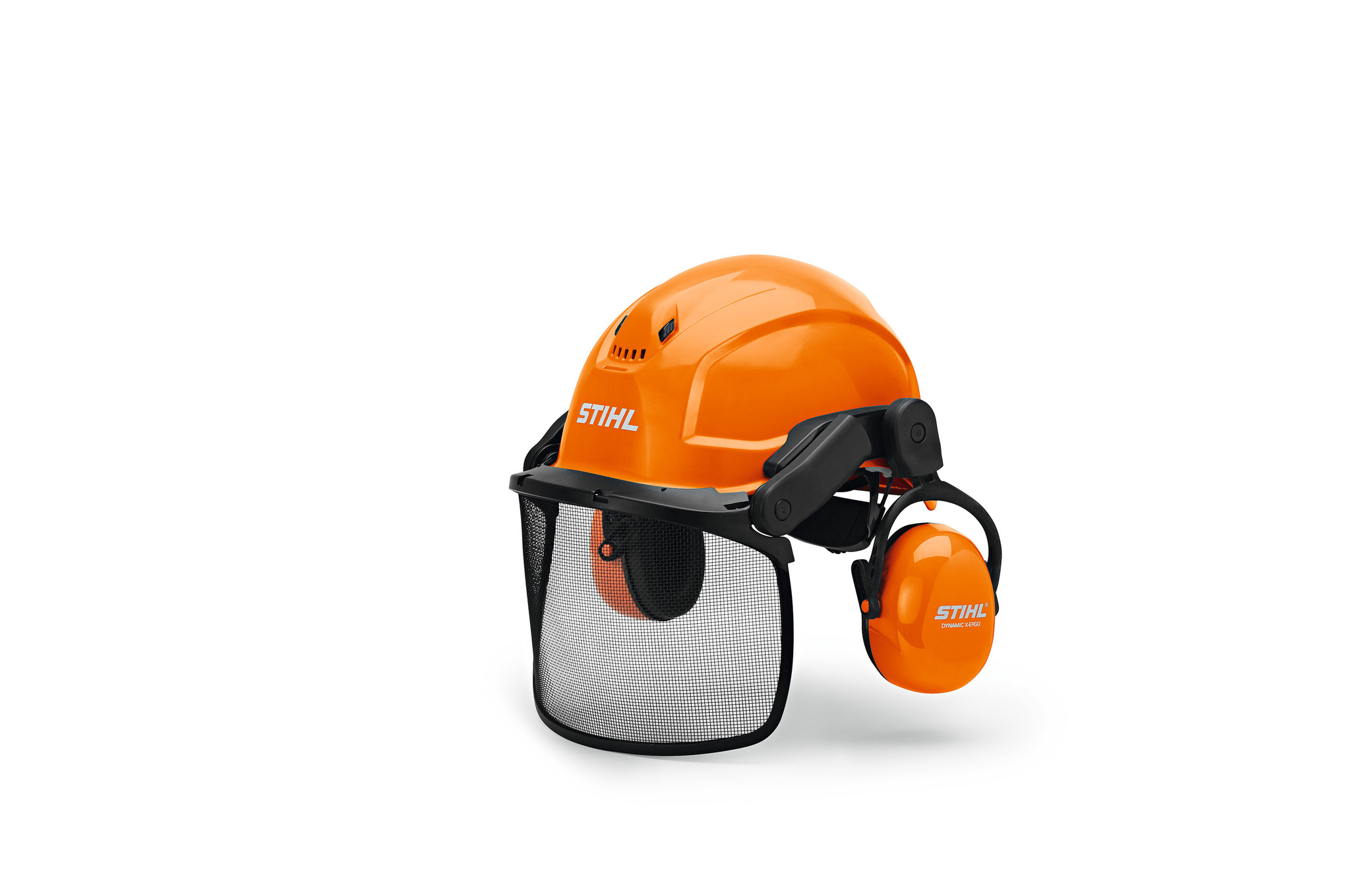 STIHL Helmset DYNAMIC Ergo mit Gehörschutz und Gesichtsgitter in Orange