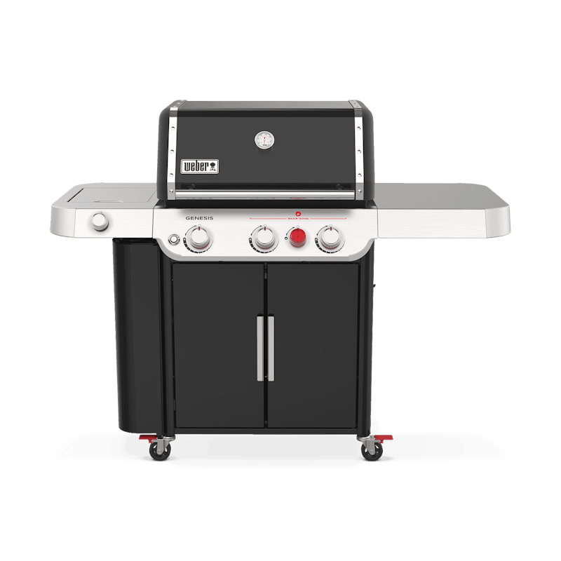 Weber Genesis E-335 Gasgrill in Schwarz und Edelstahl mit drei Brennern und Seitenbrenner