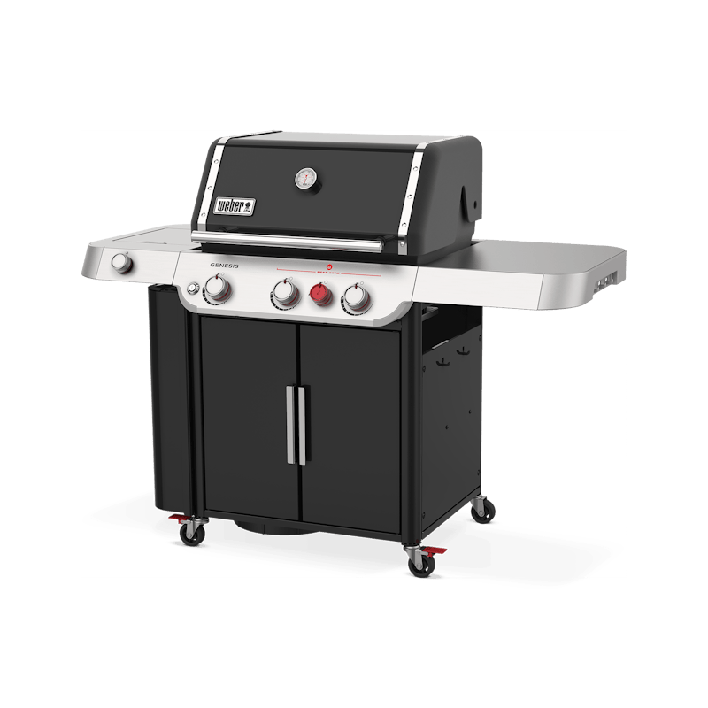 Weber Genesis E-335 Gasgrill in Schwarz und Edelstahl mit drei Brennern und Seitenbrenner