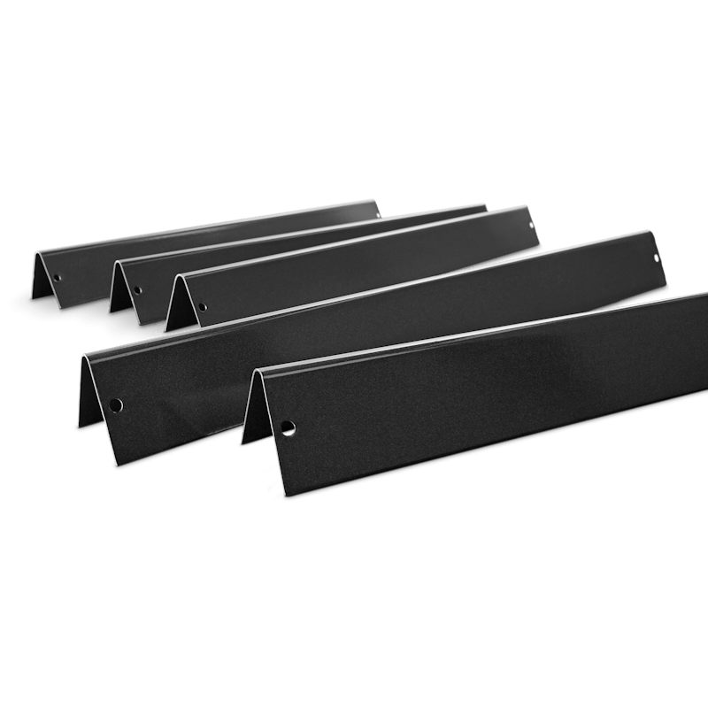 Set von fünf schwarzen porzellanemaillierten Weber Flavorizer Bars für Genesis E-Serie