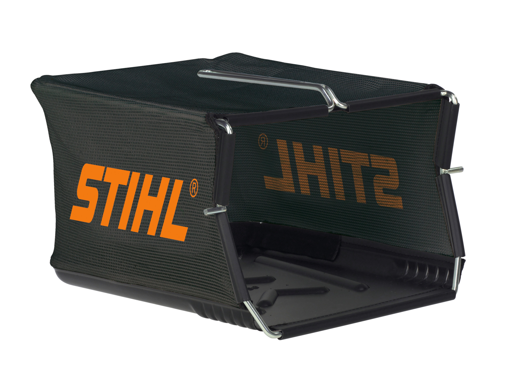 STIHL AFK 050 Fangkorb für Rasenlüfter, 50 Liter Kapazität, dunkelgrün mit orange Logo