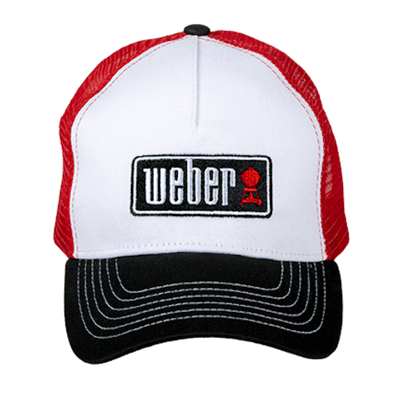 Weber Trucker-Cap in Schwarz, Weiß und Rot mit gesticktem Logo