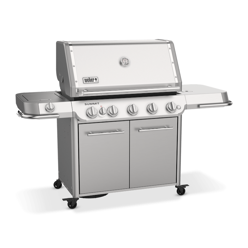 Weber Summit FS38 S Gasgrill aus Edelstahl mit sechs Bedienknöpfen und Seitenbrenner