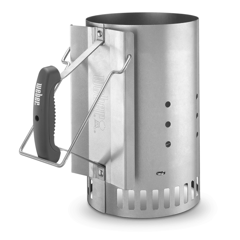 Weber Anzündkamin Rapidfire aus aluminiertem Stahl mit zwei Griffen und Lüftungslöchern