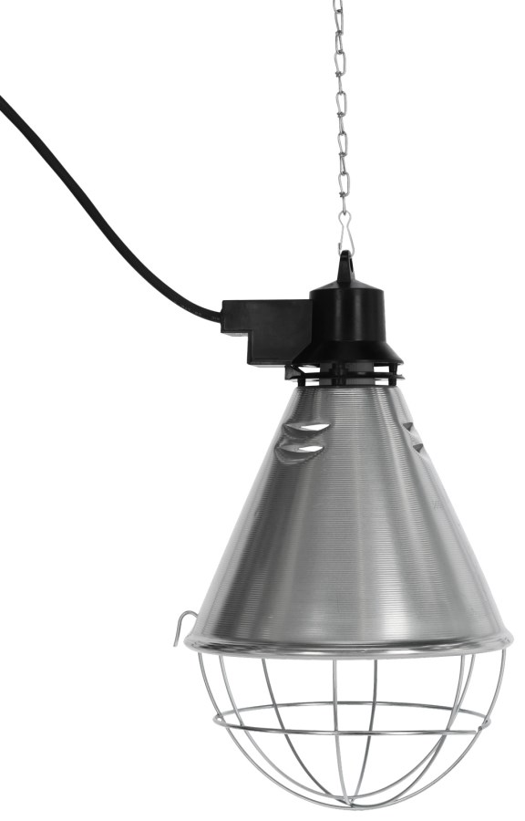 Infrarot-Wärmestrahler aus Aluminium mit Schutzgitter und Kette