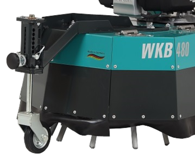 Detailansicht des Remarc Stützrad WKB 480 an einer industriellen Maschine