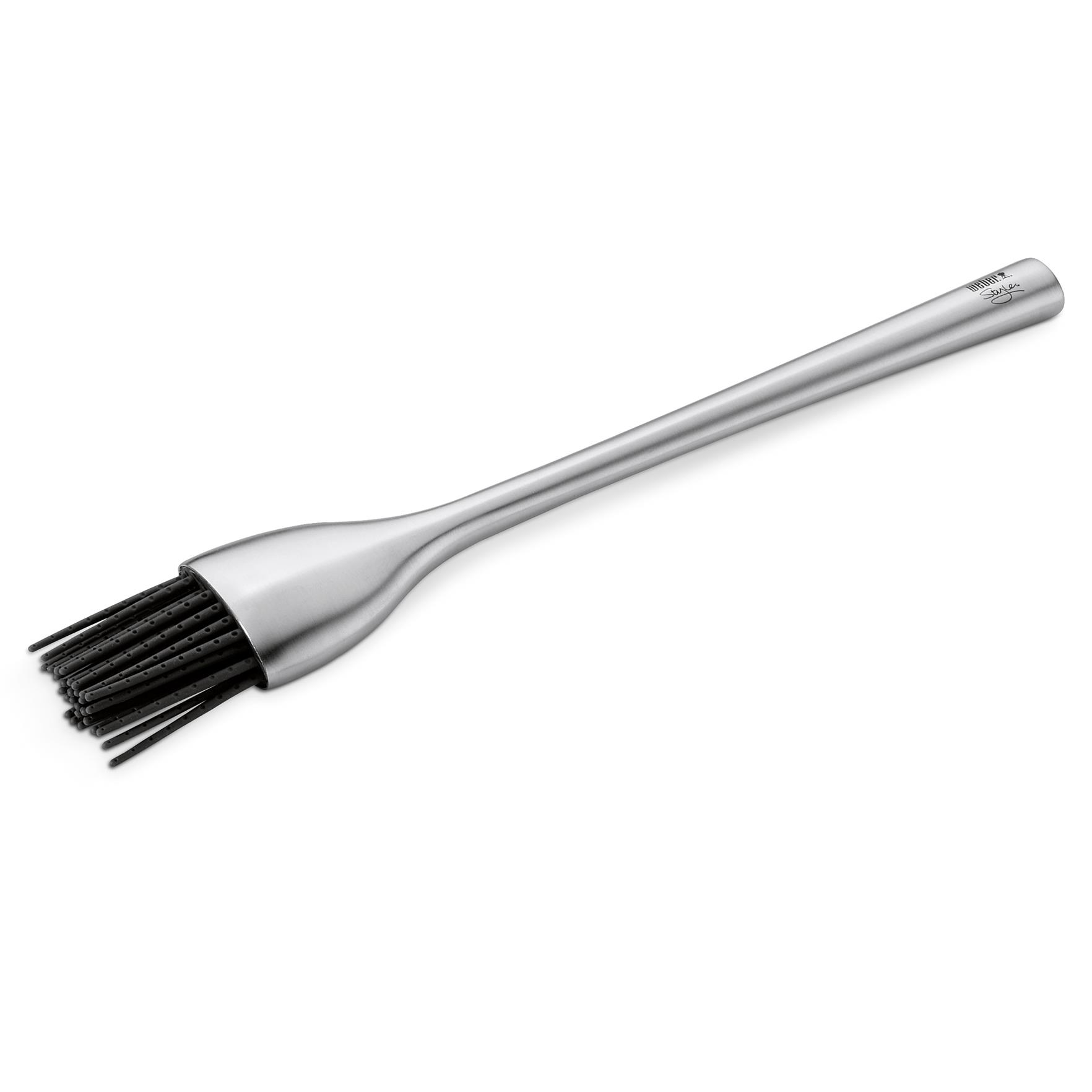 Weber Style Grillpinsel mit langem Edelstahlstiel und schwarzer Silikonbürste