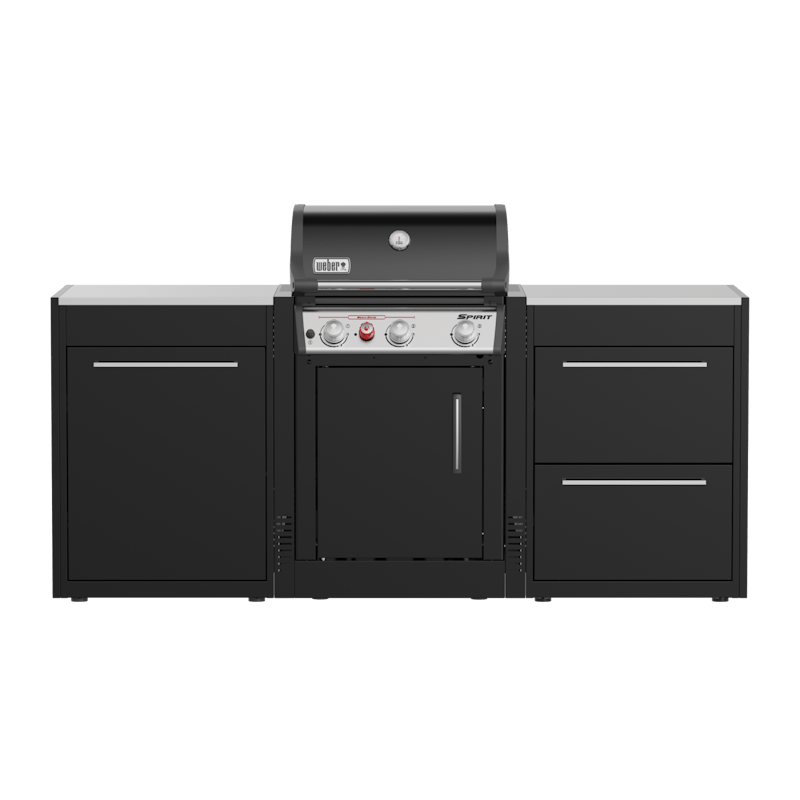 Weber BBQ Kitchen Gas 210 mit Gasgrill und Modulen in Schwarz