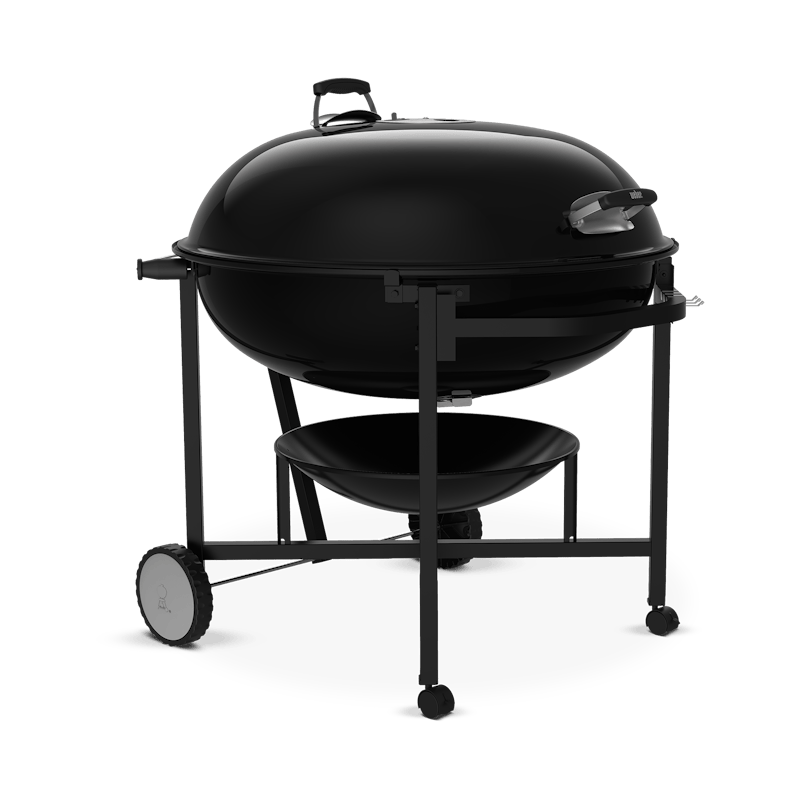 Weber Ranch Kettle Holzkohlegrill mit porzellanemailliertem Deckel und klappbarem Edelstahl-Grillrost