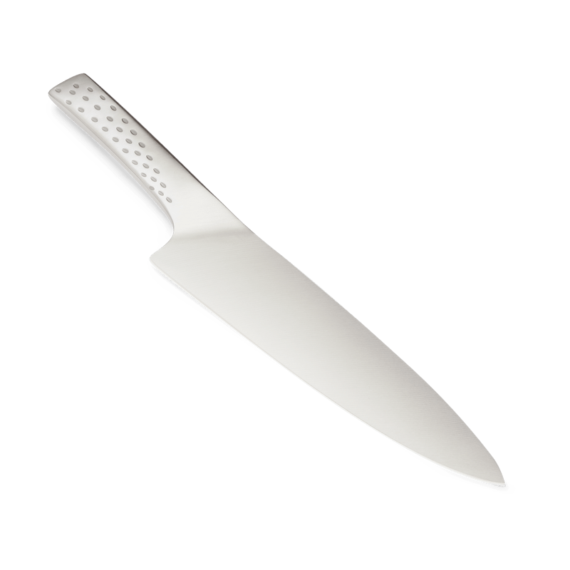Weber Deluxe-Fleischmesser mit ergonomischem Griff und scharfer Edelstahlklinge auf grünem Hintergrund