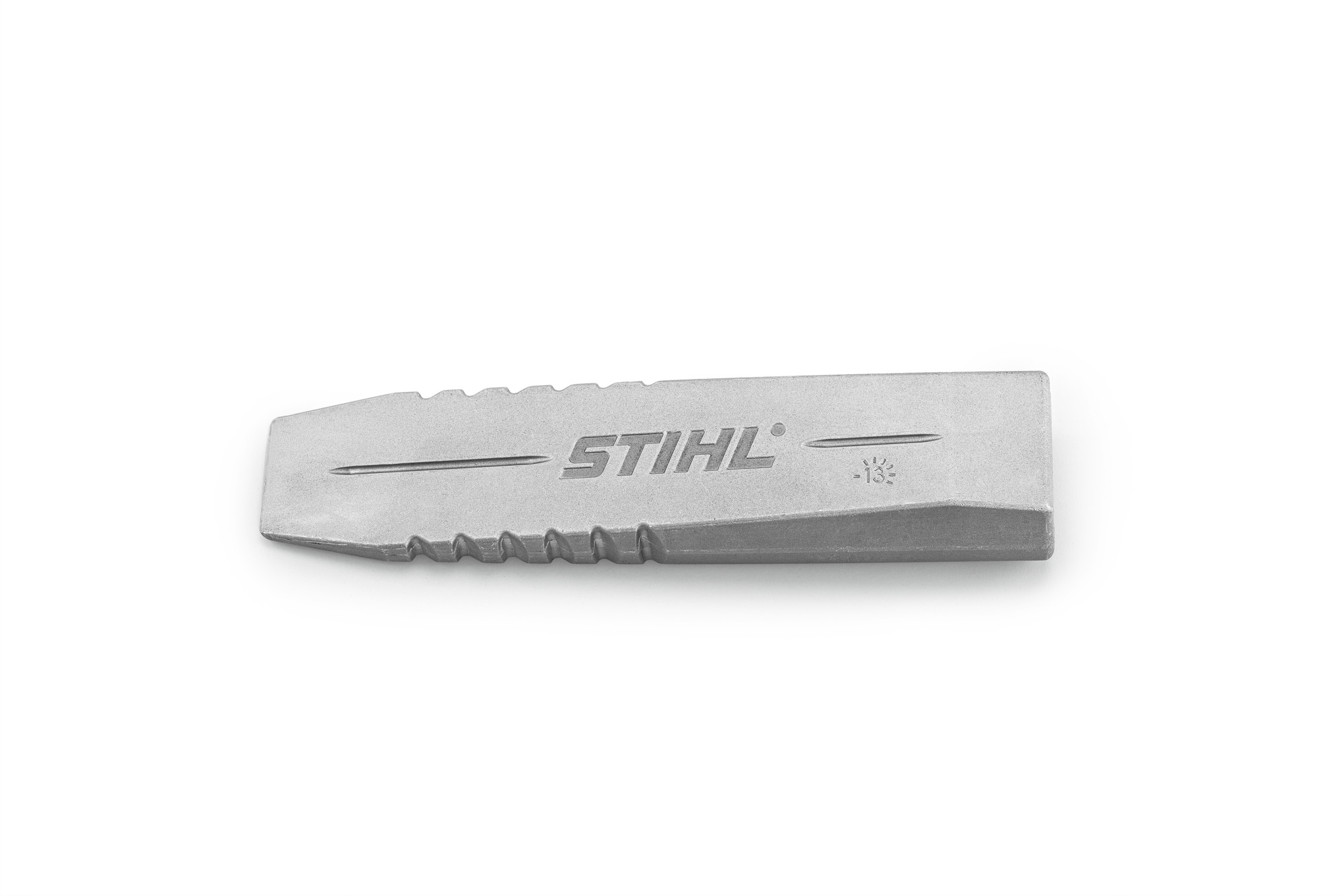 STIHL Aluminium Fäll- und Spaltkeil auf weißem Hintergrund