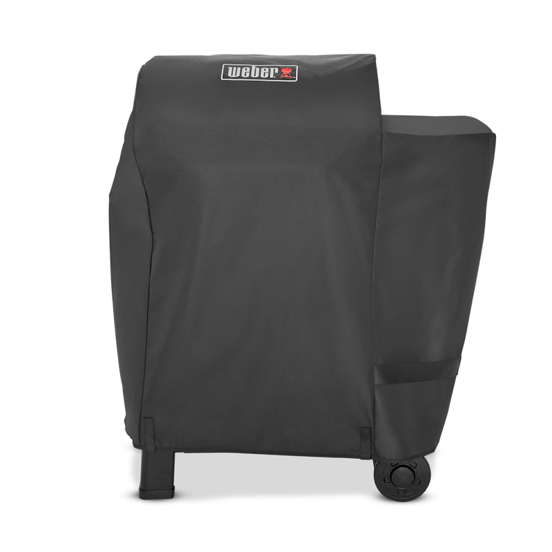 Weber Premium Abdeckhaube für Searwood Holzpelletgrill in dunklem Design mit Logo