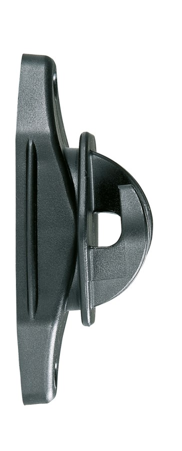 Nahaufnahme eines dunkelgrauen EASYCord Seilisolators für Elektrozäune