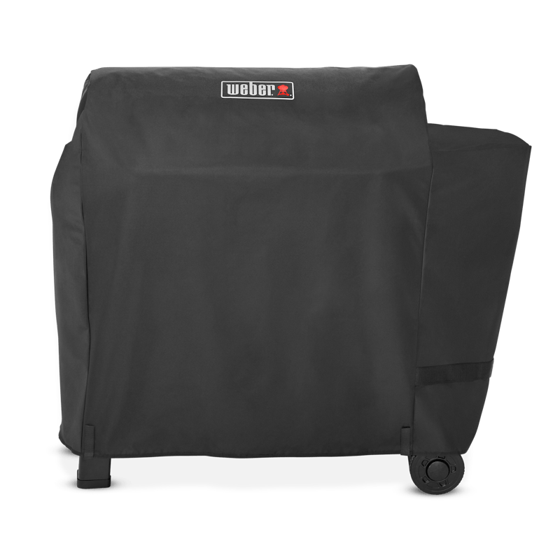 Schwarze Weber Premium Abdeckhaube für Searwood XL Grill mit rotem Logo