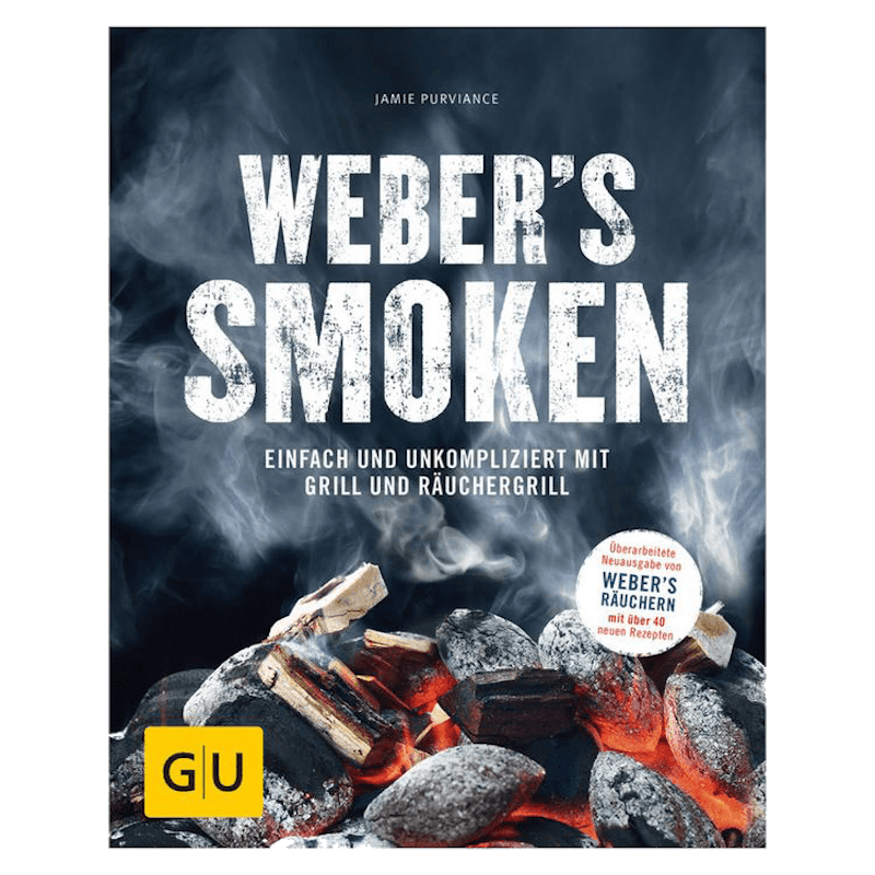 Cover von Weber's Smoken mit glühenden Kohlen und Rauch