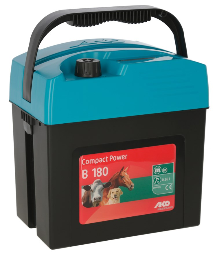 AKO Compact Power B180 Weidezaungerät mit mehrfarbiger LED-Anzeige und Tiergrafiken