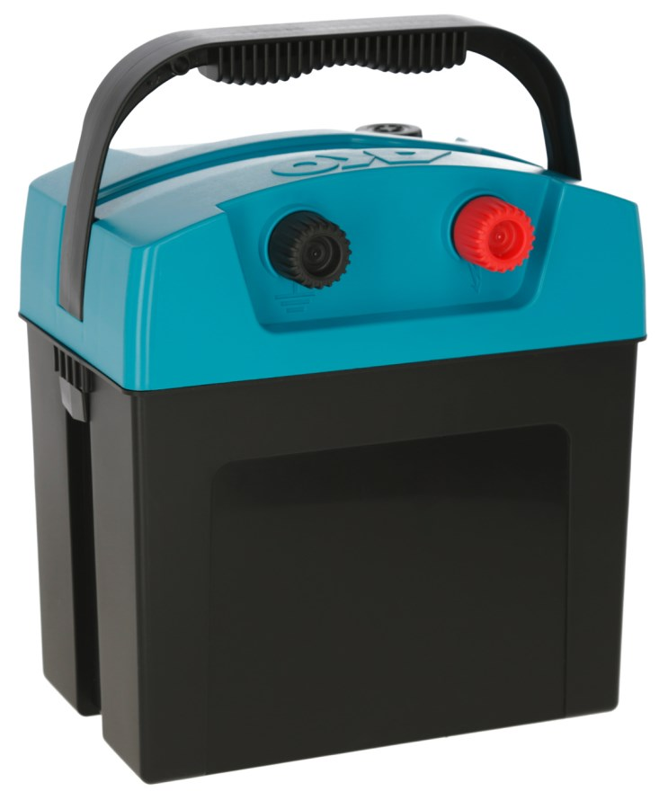 AKO Compact Power B180 Weidezaungerät mit türkisfarbener Oberseite und Einstellknöpfen