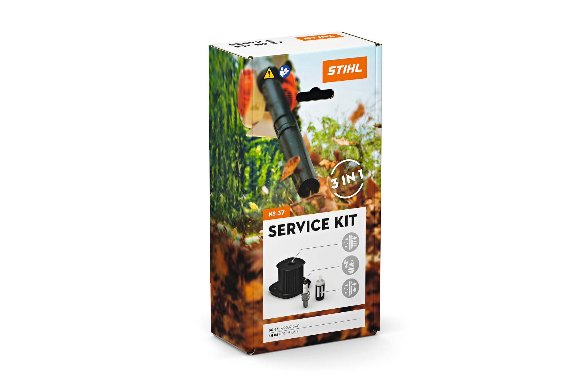 STIHL Service Kit 37 Verpackung mit HD2-Luftfilter Zündkerze Kraftstofffilter für Laubbläser BG 86 Saughäcksler SH 86