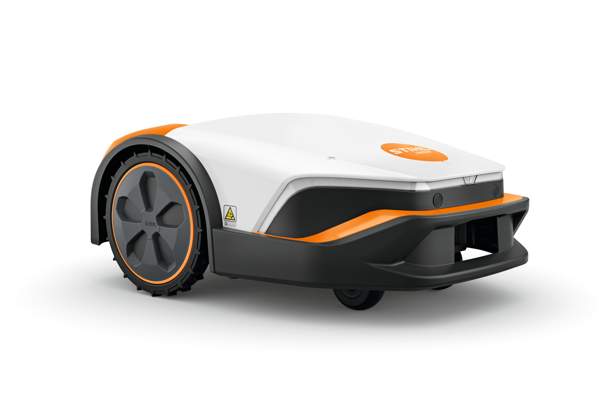 STIHL iMOW 6 Mähroboter in Weiß mit orangefarbenen Details