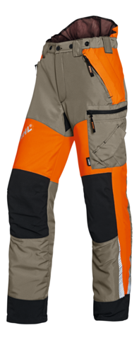 STIHL Bundhose DYNAMIC VENT L+6 in Orange Schwarz und Khaki mit funktionalen Details