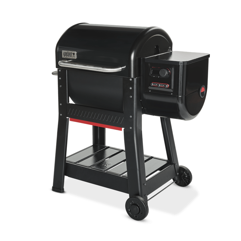 Weber Smoque Pelletsmoker mit robustem Ablageboden für zusätzlichen Stauraum