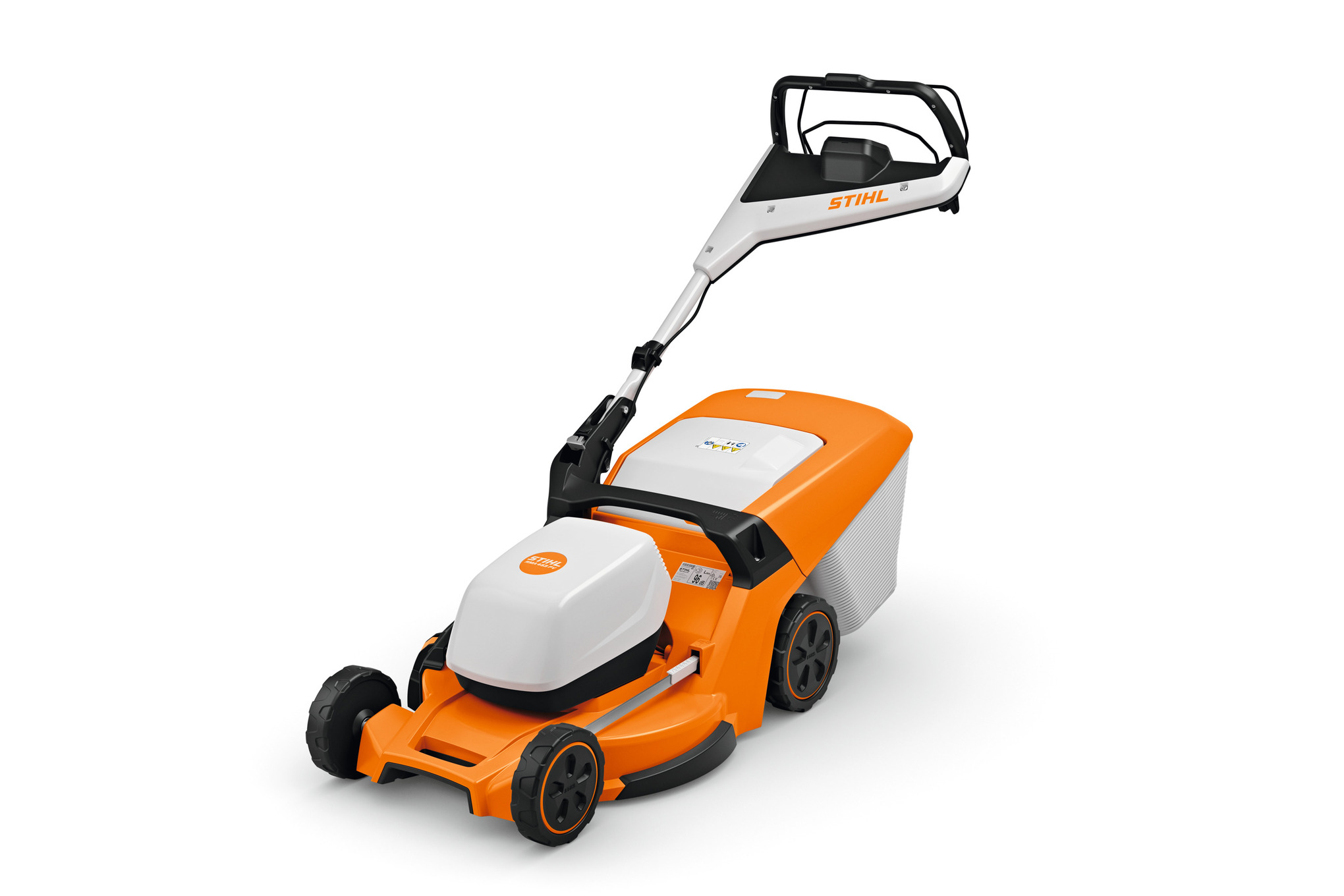 STIHL RMA 453 PV Akku-Rasenmäher in Orange und Weiß mit ergonomischem Lenker