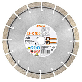 STIHL Diamant-Trennscheibe D-X100 Ø230mm mit segmentierten Schneidkanten und Informationslabel