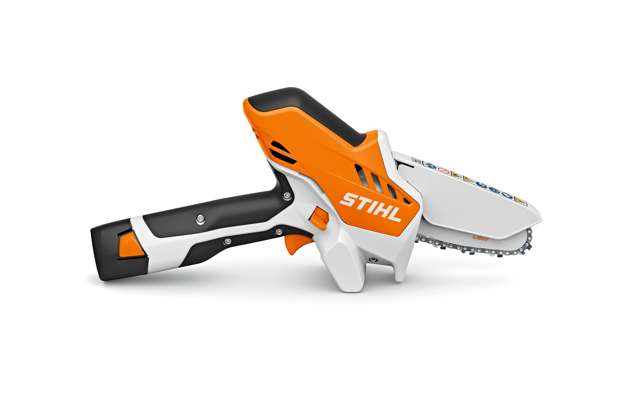Stihl GTA 26 Akku-Gehölzschneider auf weißem Hintergrund