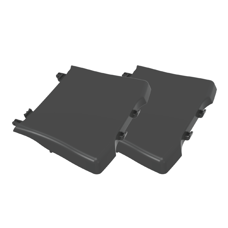 Zwei schwarze abnehmbare Seitentische für Weber Q2000N-Serie Gasgrills