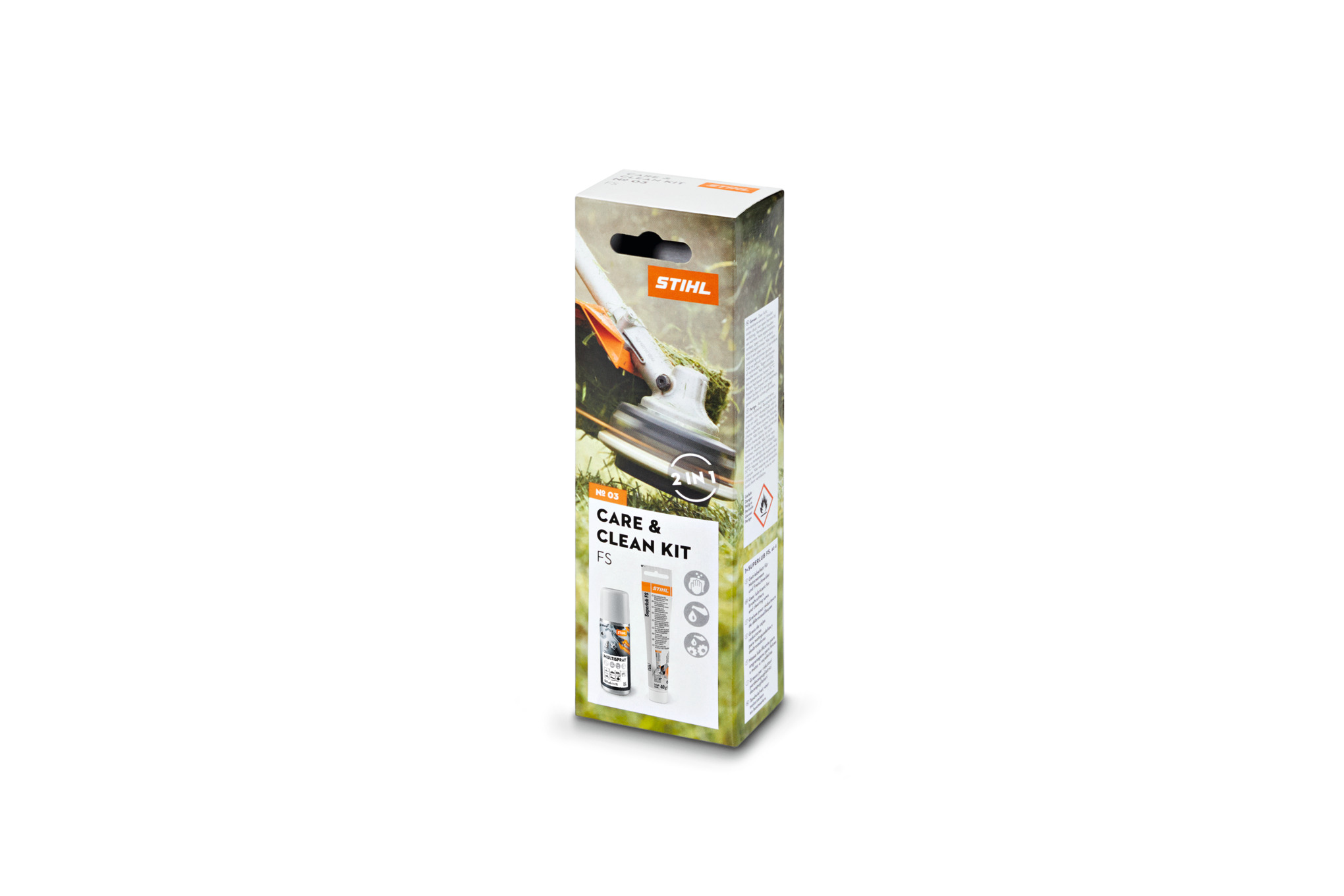 STIHL Care & Clean Kit FS Verpackung mit Multispray und Getriebefett